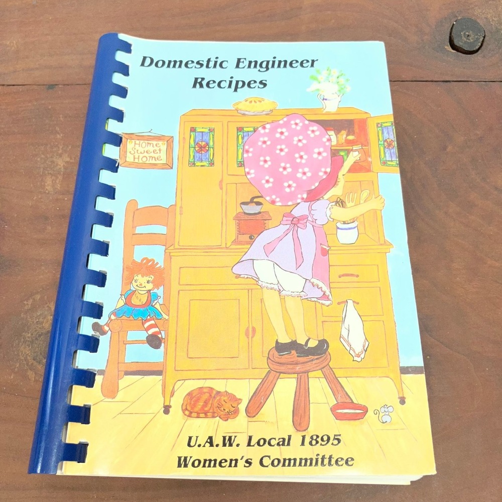 Domestic Engineer Recipes UAW Local 1895 1992 Cookbook Broken Arrow Oklahoma